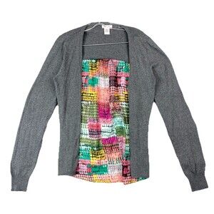 Sundance Womens Medium Catalog Cardigan Open Front Silk Colorful Drapey Spring